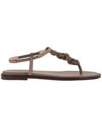 Fabiana Filippi - Leather Thong Sandals With Braided Detail - Lyst