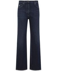 Prada - Logo-Plaque Wide-Leg Jeans - Lyst