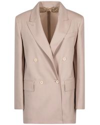 Max Mara - Double-Breasted Wool Blend Blazer - Lyst