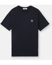Stone Island - 2100237 Organic Cotton Jersey 'Fissato' Effect - Lyst