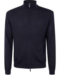 Emporio Armani - Full Zip Turtle Neck Sweater - Lyst