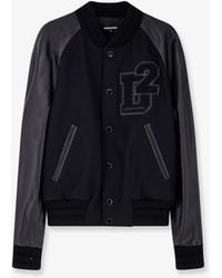 DSquared² - Wool Jacket With Leather Sleeves - Lyst