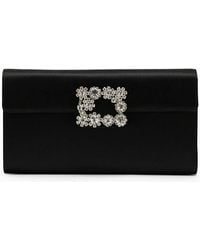 Roger Vivier - Satin Clutch Bag With Buckle - Lyst