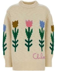Chloé - Oversize Virgin Wool Sweater - Lyst