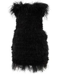 Max Mara - Embroidered Polyester Avocado Mini Dress - Lyst