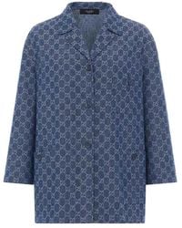 Gucci - Gg Cotton Denim Jacquard Jacket - Lyst