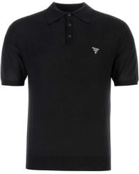 Prada - Wool Polo Shirt - Lyst
