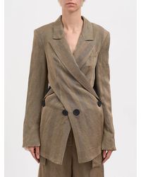 Alessandra Marchi - Double-Breasted Linen Jacket - Lyst