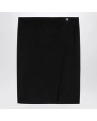 Givenchy - Wool Skirt With Metal Button 4G - Lyst