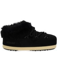 Moon Boot - Evx Suede Mules With Sheepskin Trim - Lyst