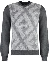 Fendi - Embroidered Wool Blend Sweater - Lyst