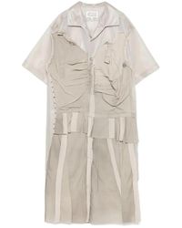 Maison Margiela - Cappuccino Mesh Shirt Dress - Lyst