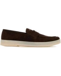 Prada - Logo Strap Loafers - Lyst
