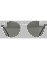 Saint Laurent - Logo Detail Sunglasses Metal - Lyst