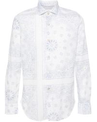Eleventy - Patterned Long-Sleeved Shirt - Lyst
