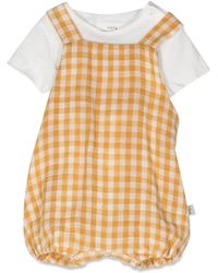 Teddy & Minou - Teddy & Minou Checkered Romper With T-Shirt - Lyst