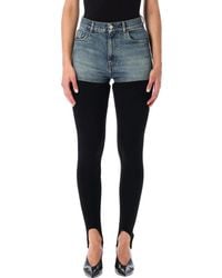 Coperni - Hybrid Rib Knit And Denim Trompe-L'Œil Pants - Lyst