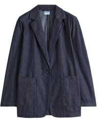 Aspesi - Denim-Effect Single-Breasted Jacket - Lyst
