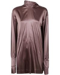 Dries Van Noten - "Chaddy 2033" Strech Satin Shirt - Lyst