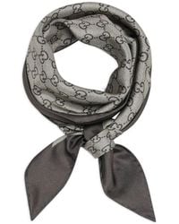 Gucci - Patterned Silk Square Scarf - Lyst