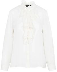 Nili Lotan - Lily Blouse With Raw Ruffle - Lyst