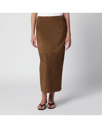 Nour Hammour - Selly Suede Maxi Skirt - Lyst
