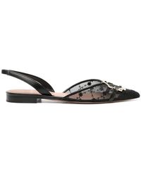 Malone Souliers - Misha Embellished Mesh Slingback Ballet Flats - Lyst