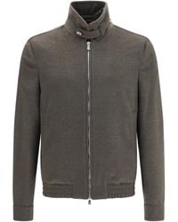 Brunello Cucinelli - Wool Zip Jacket With High Collar - Lyst