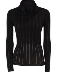 Max Mara - Maxmara Studio Mstbadesse – Fitted Silk And Wool Ribbed Turtleneck - Lyst
