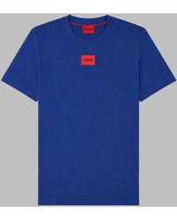 HUGO - Cotton Logo Patch Crewneck T-Shirt - Lyst