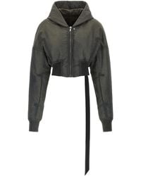 Rick Owens - 'Hooded Cropped Flight' Bomber Jacket - Lyst