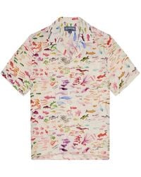 Vilebrequin - Linen Shirt With Multicolour Marine Print - Lyst