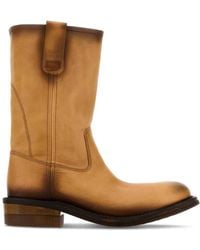 Miu Miu - Foule Leather Booties - Lyst