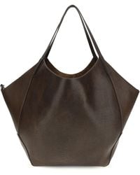 Brunello Cucinelli - Leather Shopping Bag With Monili Detail - Lyst