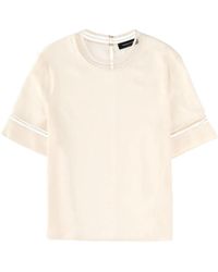 Fabiana Filippi - Sheer Trim Crewneck Short Sleeve Top - Lyst