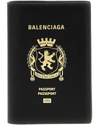 Balenciaga - Logo Leather Passport Holder - Lyst
