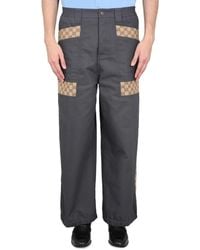 Gucci - Cotton Fabric Pants With Gg Inserts - Lyst