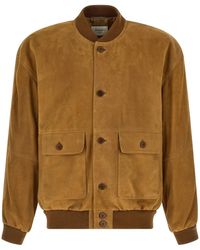 Saint Laurent - Suede Bomber Jacket - Lyst