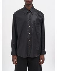 Lemaire - Cotton-Blend Shirt With Pointed Collar And Patch Pocket - Lyst