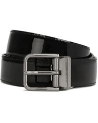 Dolce & Gabbana - Dolce & Gabbana Patent Calfskin Belt - Lyst