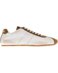 Miu Miu - Plume Nappa Leather And Suede Sneakers - Lyst