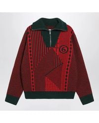 MM6 by Maison Margiela - Forest Wool Blend Jacquard Knit Sweater - Lyst
