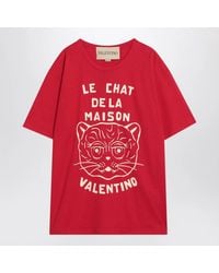 Valentino - T-Shirt With Le Chat De La Maison Print - Lyst