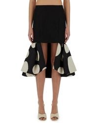 Nina Ricci - Midi Skirt With Double Ruffles - Lyst