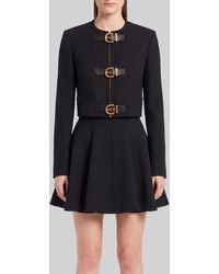Versace - Crop Natté Wool Jacket - Lyst