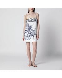 FARM Rio - Coast Stars Printed Linen Midi Dress - Lyst