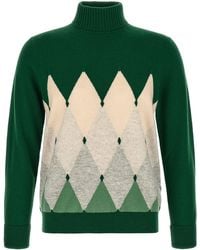 Ballantyne - 'Classic Diamond' Intarsia Turtleneck Sweater - Lyst