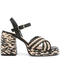 Castañer - Vicen Raffia Heel Sandals - Lyst