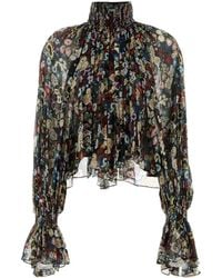 KHAITE - Printed Crepe Blouse - Lyst
