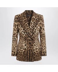 Dolce & Gabbana - Dolce & Gabbana Leopardprint Doublebreasted Wool Jacket - Lyst